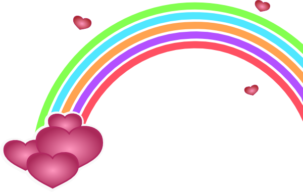 Valentine Heart Clip Art Rainbow