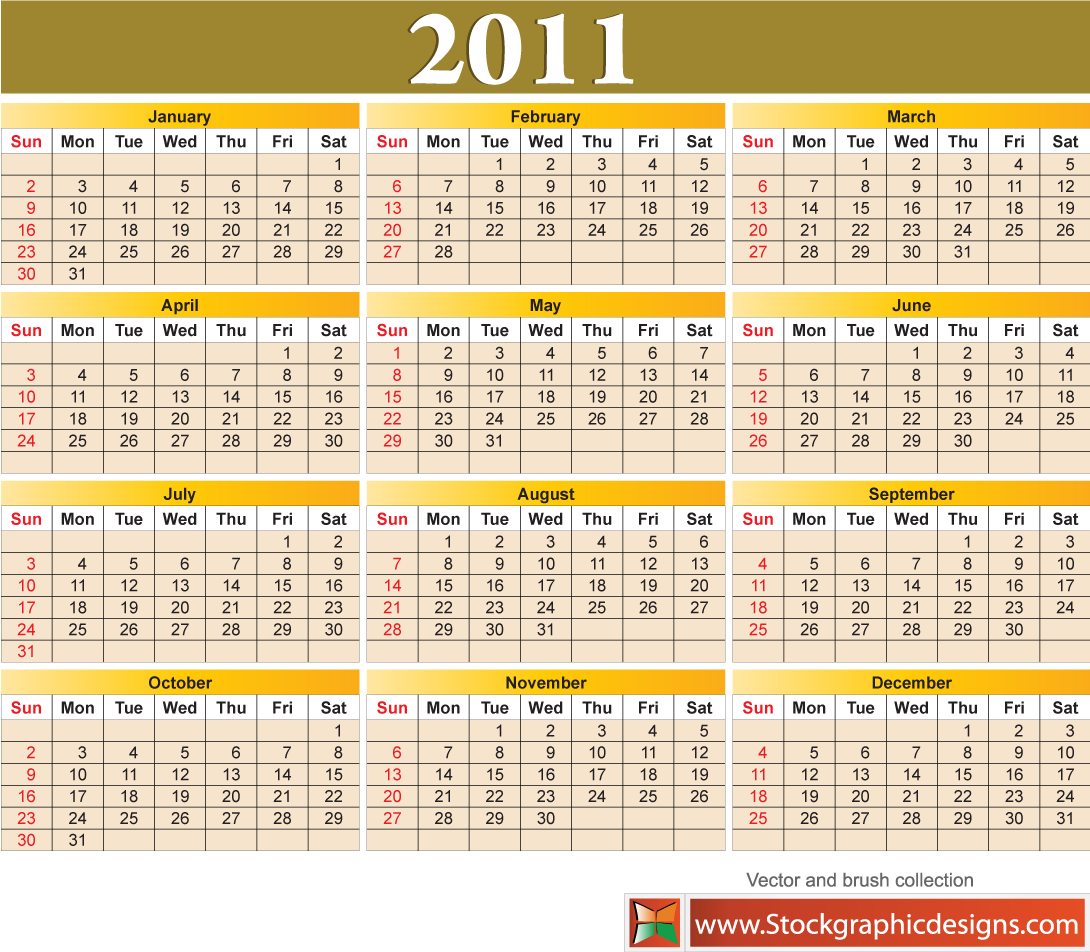 Vector Calendar 2011