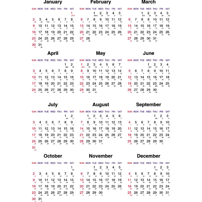 Vector Calendar 2011