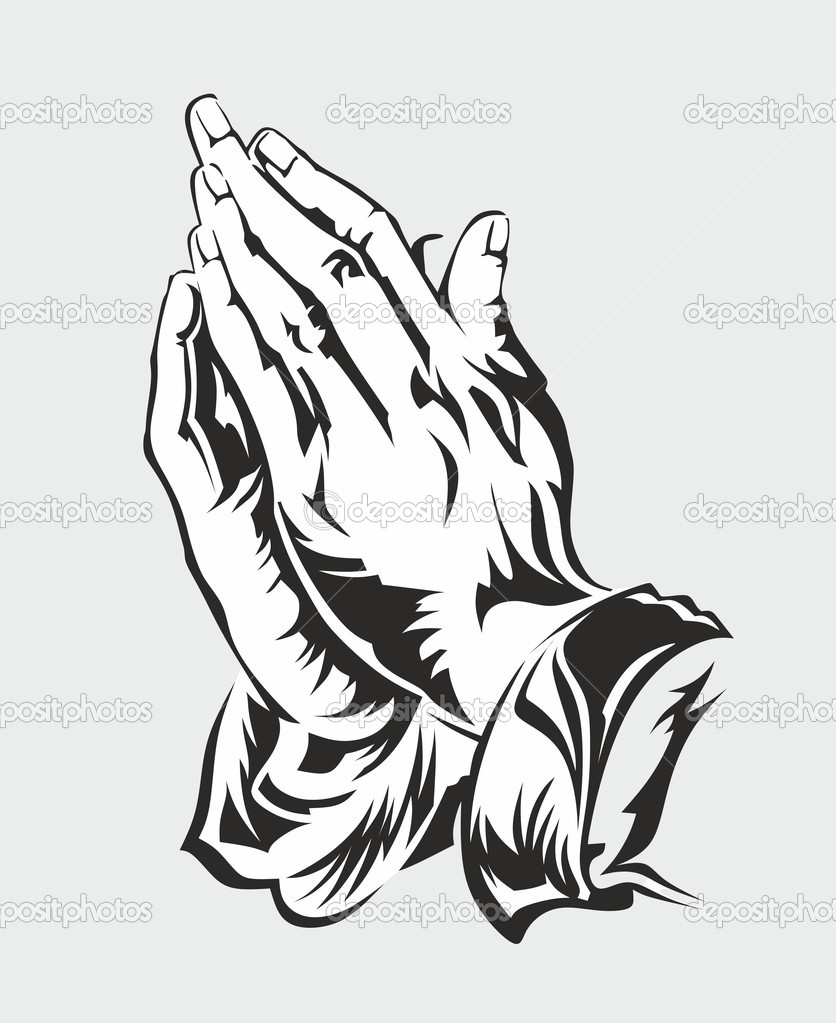 Vector Praying Hands Clip Art