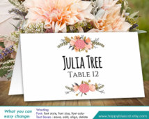 Wedding Place Card Templates Printable