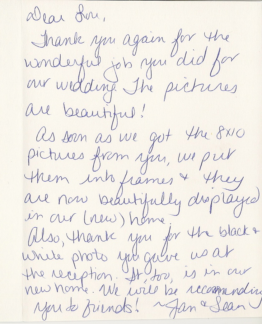 Wedding Thank You Note