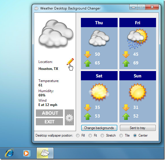 Windows 7 Desktop Weather Software
