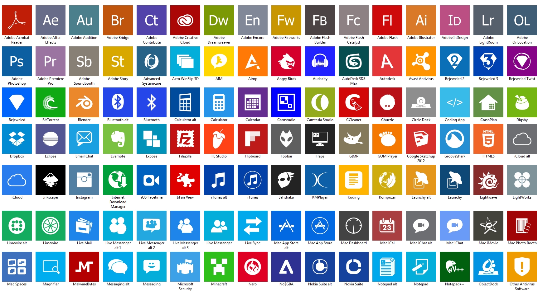 Windows 8 Metro UI Icons