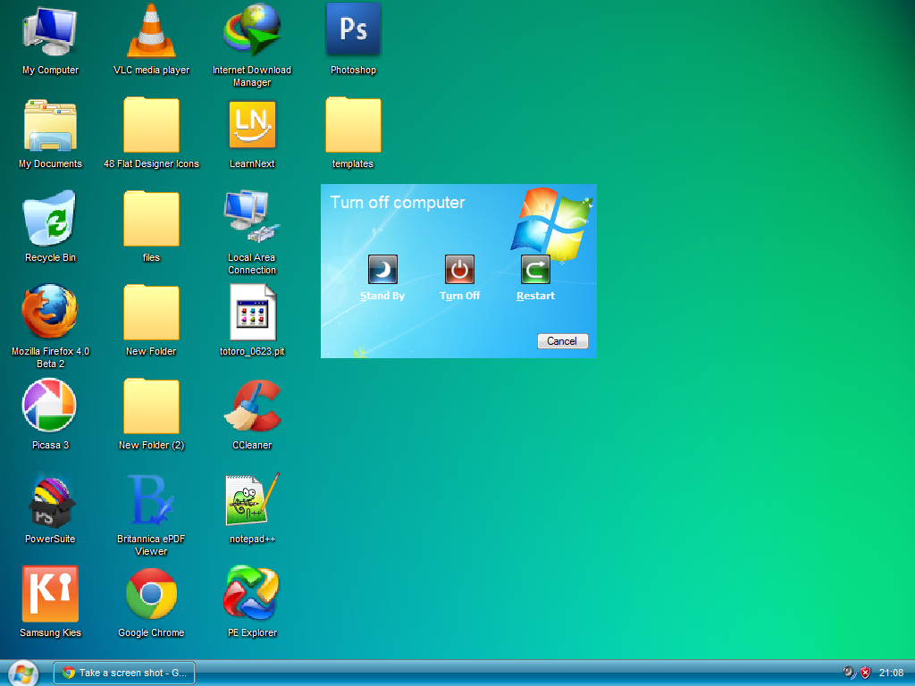 Windows XP Shut Down Screen