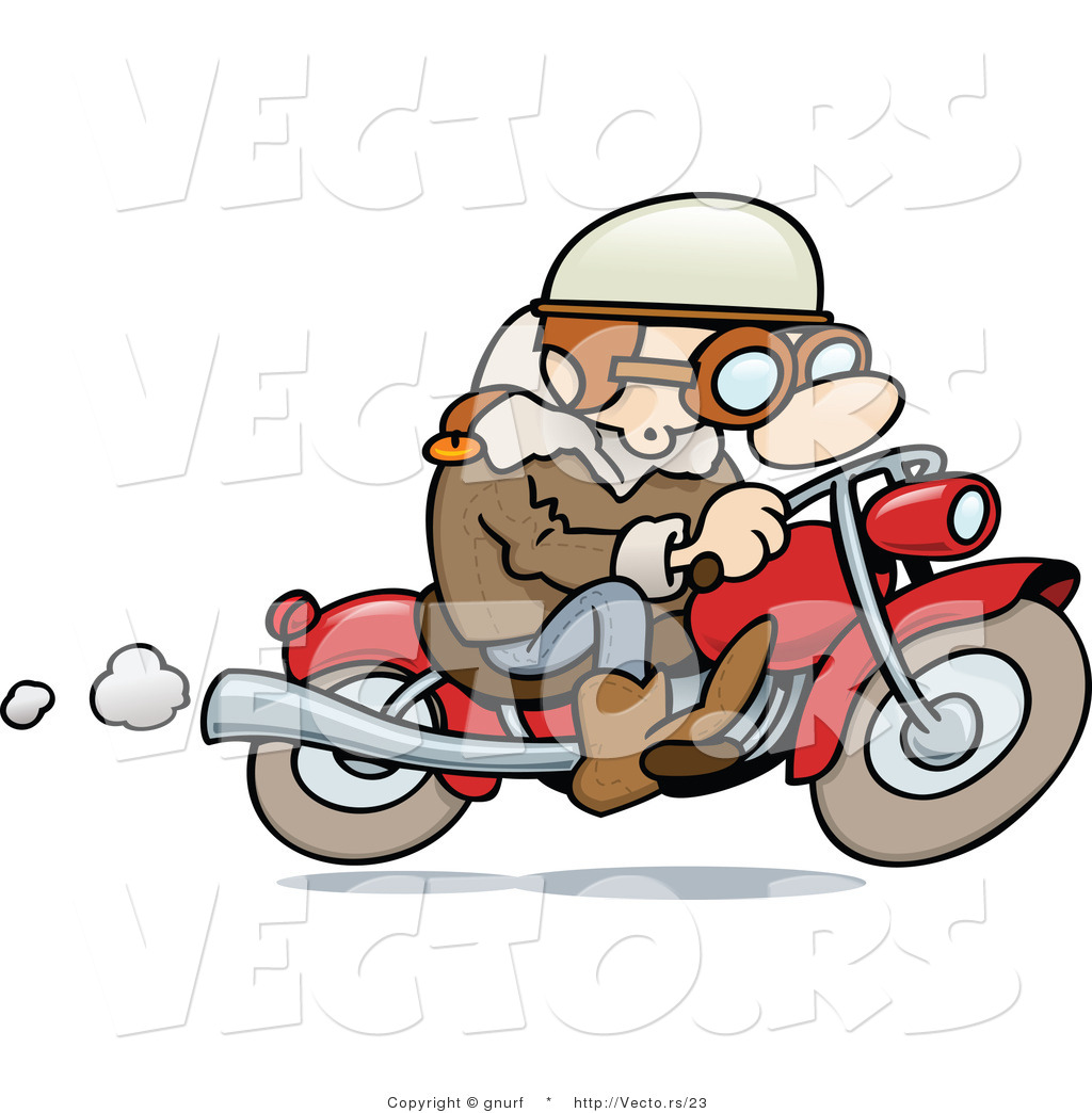 Woman Riding Motorcycle Cartoon
