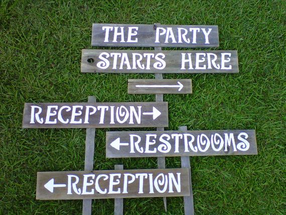 Wooden Wedding Direction Sign