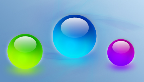 3D Shiny Glass Balls