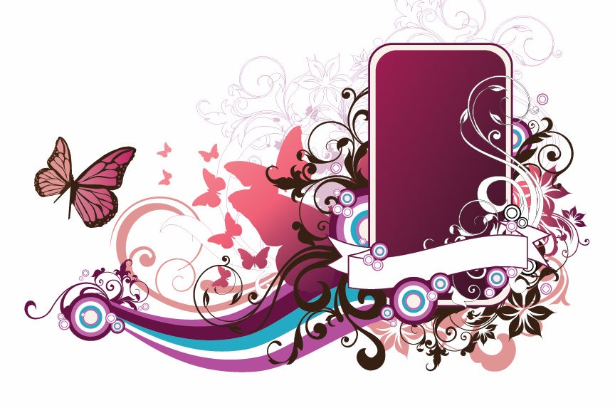 Abstract Floral Vector Frame