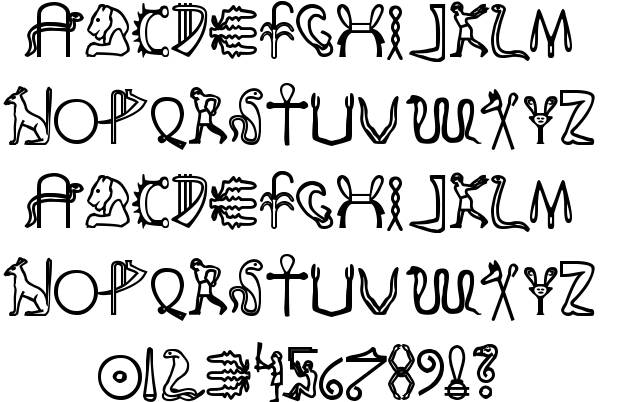 Ancient Egyptian Hieroglyphics Font