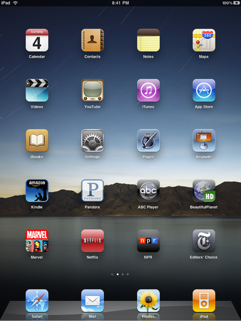 Apple iPad Home Screen Icons