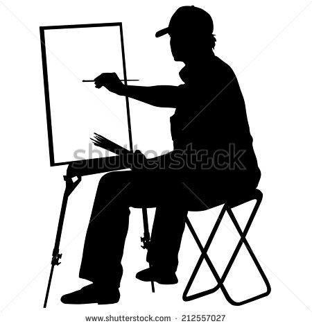 Artist at Easel Silhouette