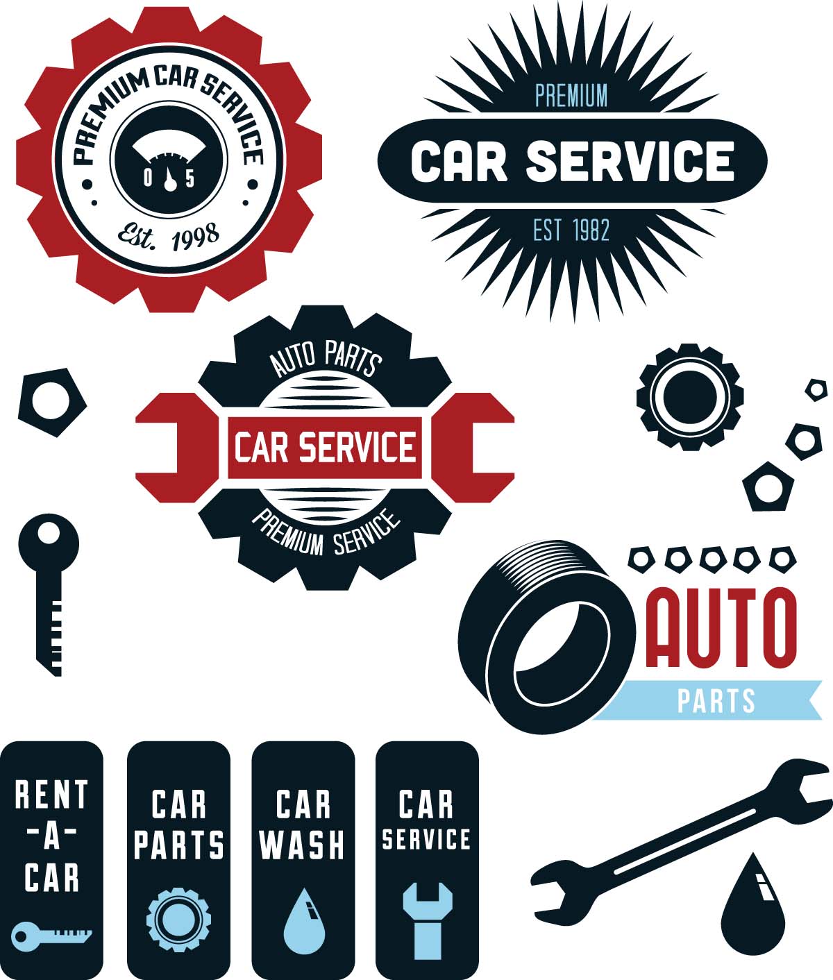 Auto Repair Shop Clip Art Vector