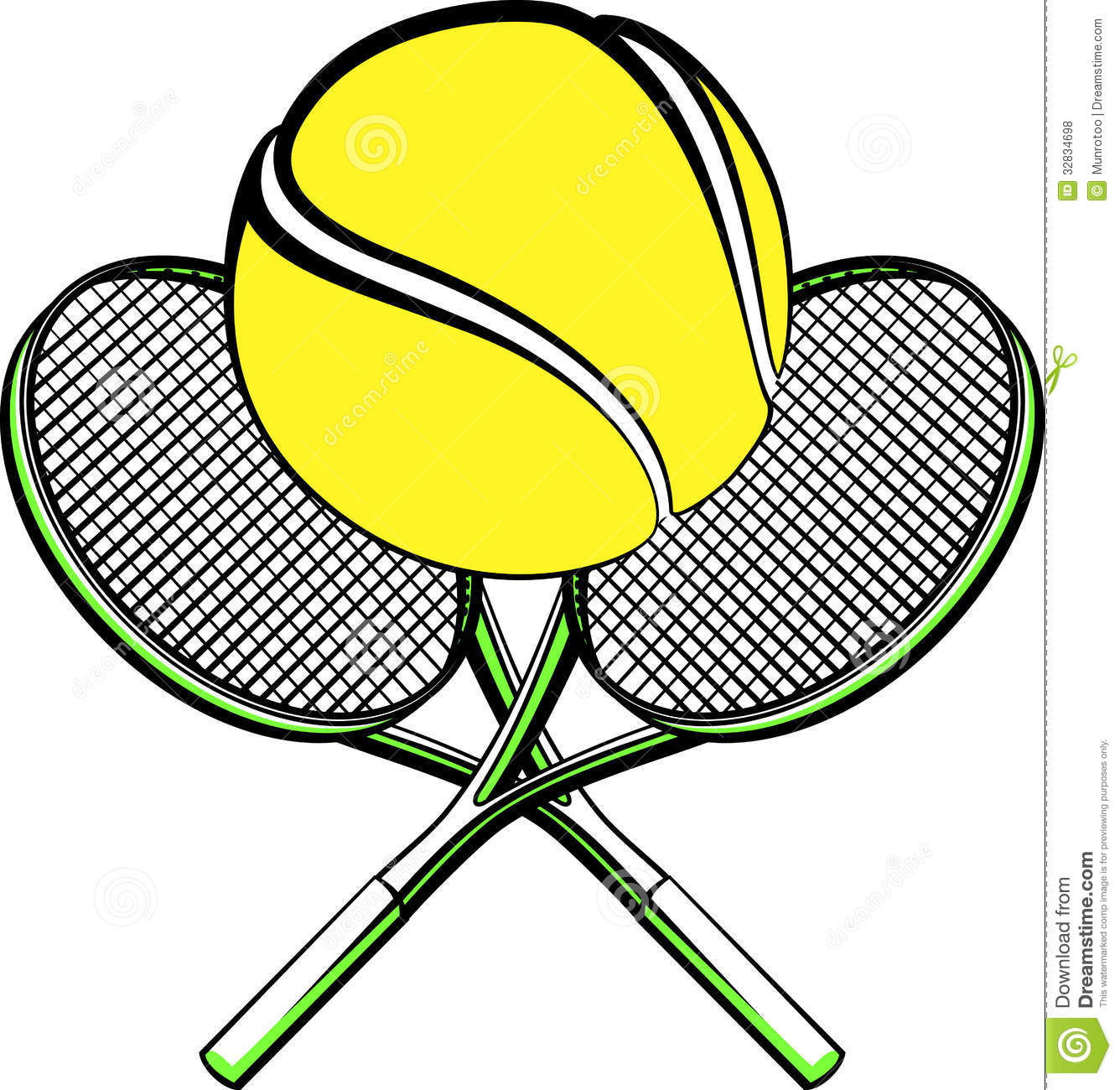 Ball Sitting Next to Tennis Racket Clip Art