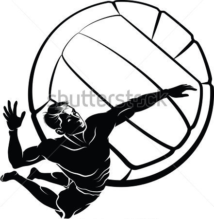 Beach Volleyball Clip Art Black and White