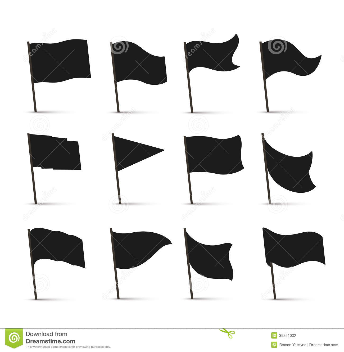 Black and White Flag Icon
