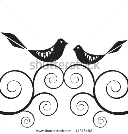 Black and White Love Birds