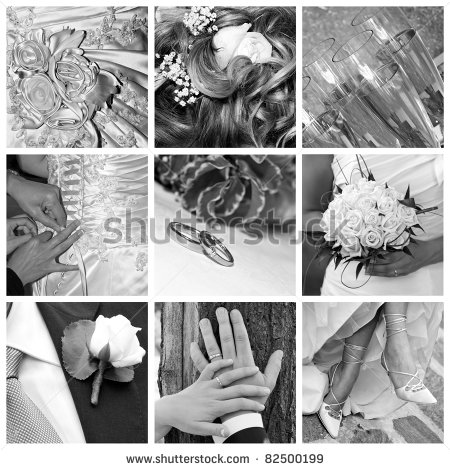 Black and White Wedding Collage
