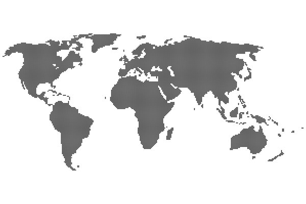 Black and White World Map