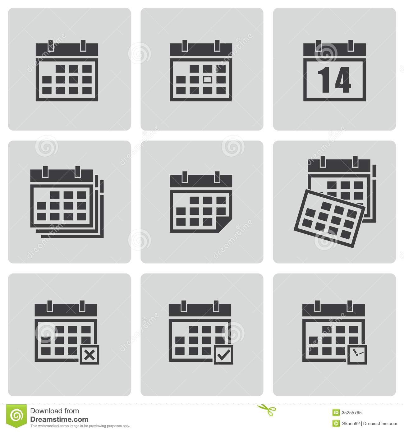 Black Calendar Icon Vector