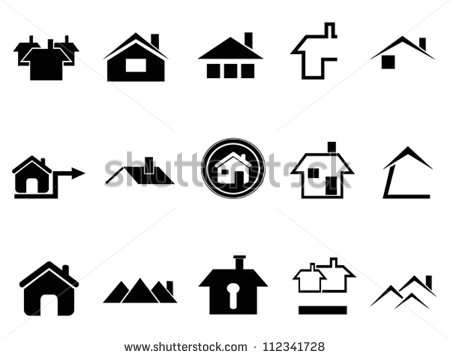 Black Vector House Icons Black Vector House Icons