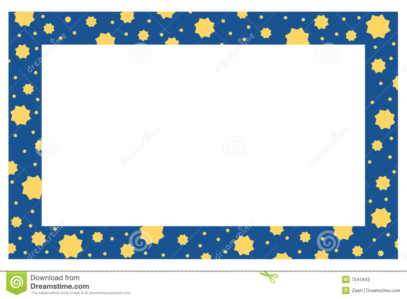 Blue Abstract Border Yellow