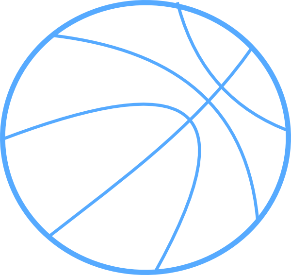 Blue Basketball Outline Clip Art