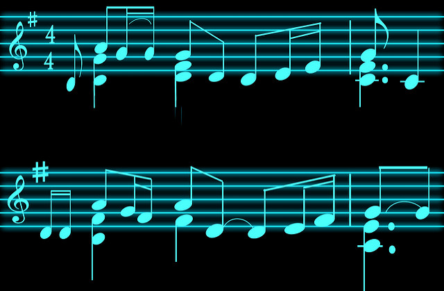 Blue Music Notes