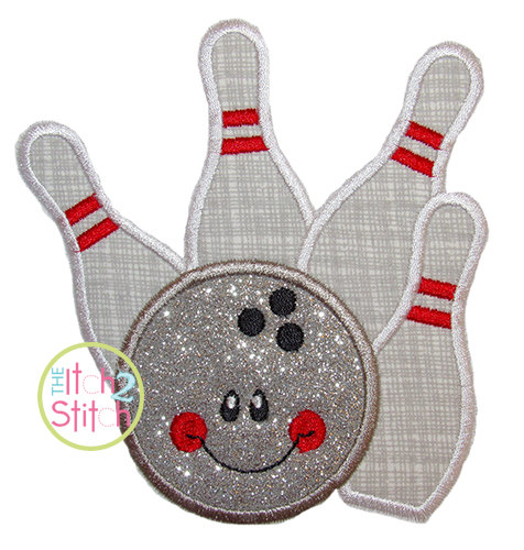 Bowling Embroidery Applique Designs