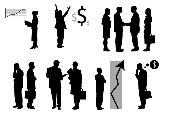 16 Business People Silhouette Vector Free Images