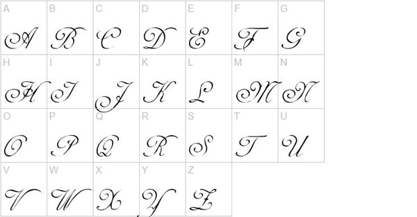 Calligraphy Alphabet Fonts