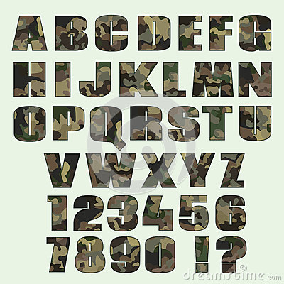 Camouflage Font Numbers