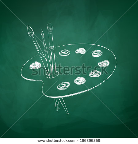 Chalkboard Paint Pallet Clip Art