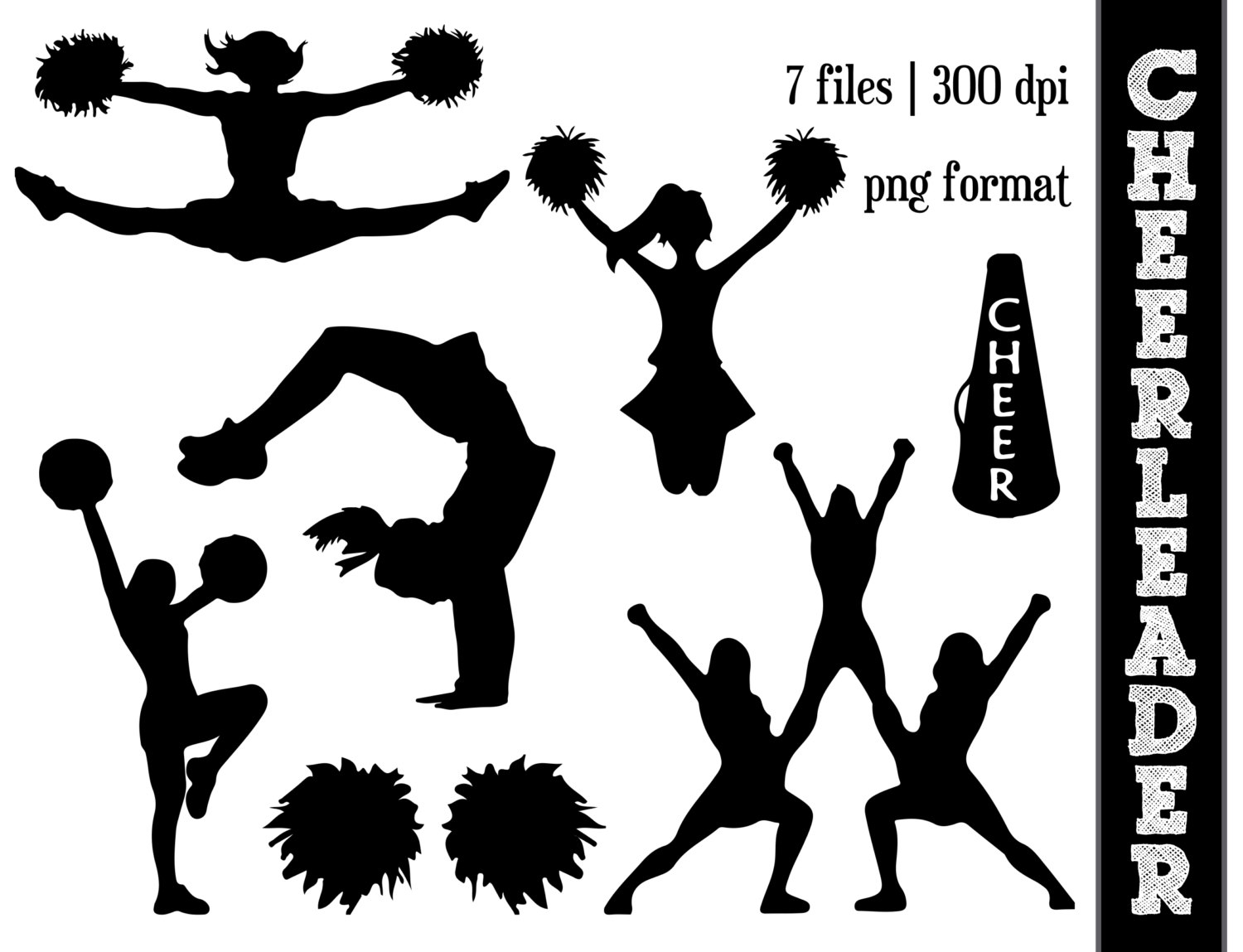 Cheer Pom Silhouette Clip Art