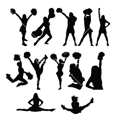 Cheerleader Silhouette Vector Art