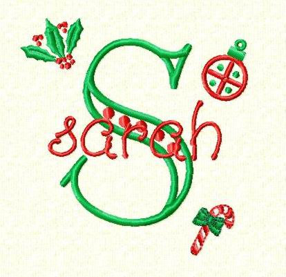 Christmas Machine Embroidery Font