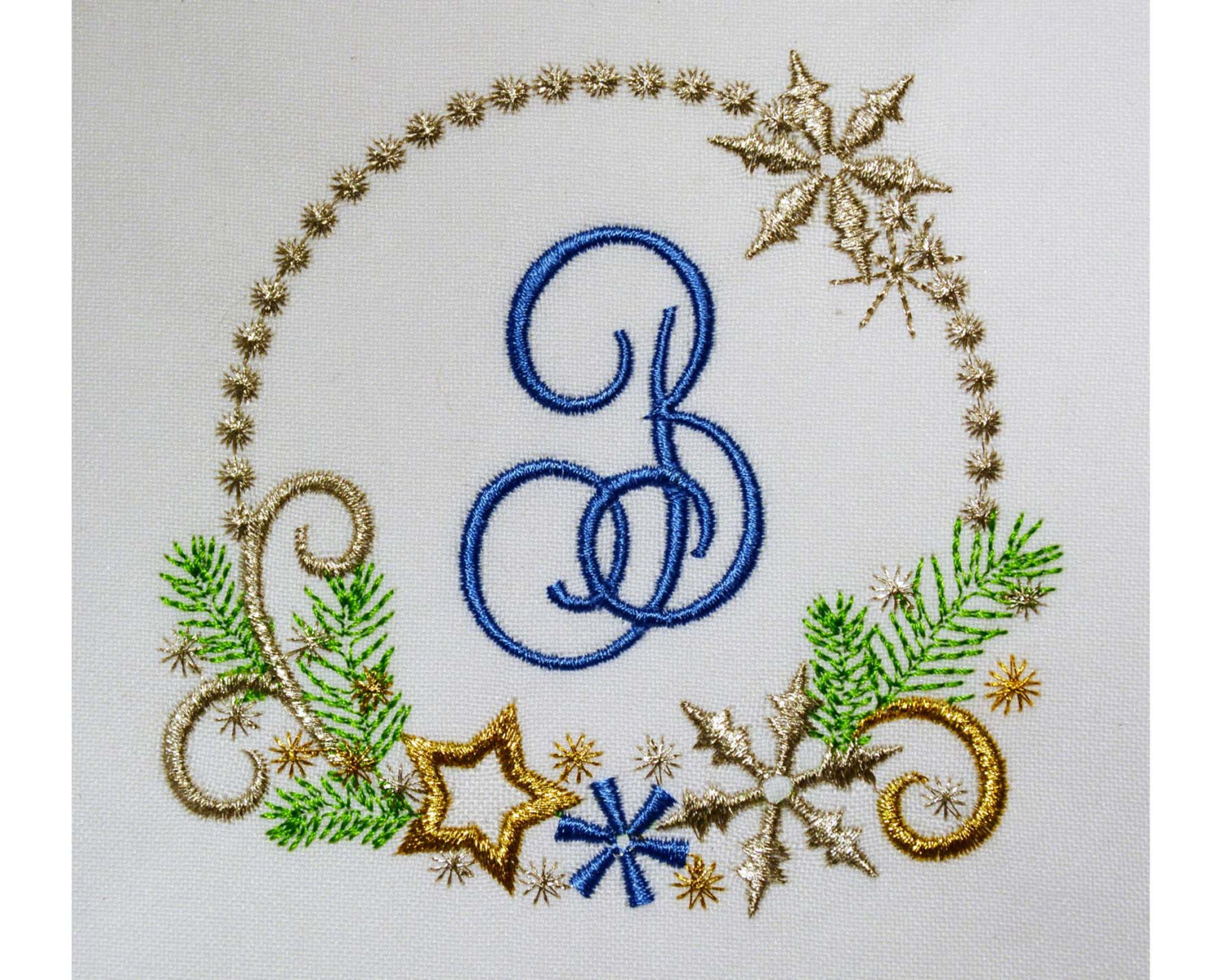 Christmas Machine Embroidery Monogram Frame