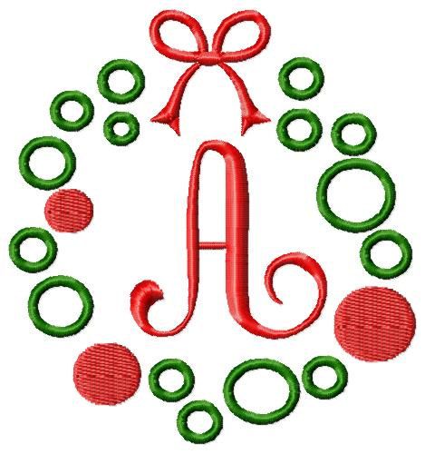 Christmas Wreath Machine Embroidery Design