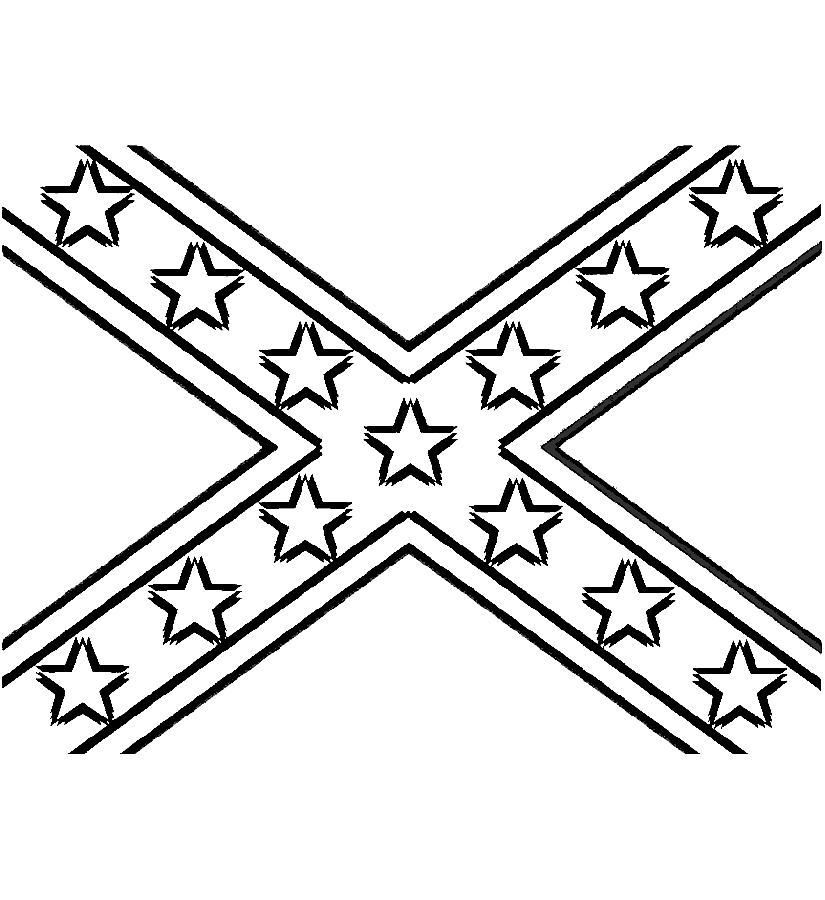 Confederate Flag Black and White Clip Art