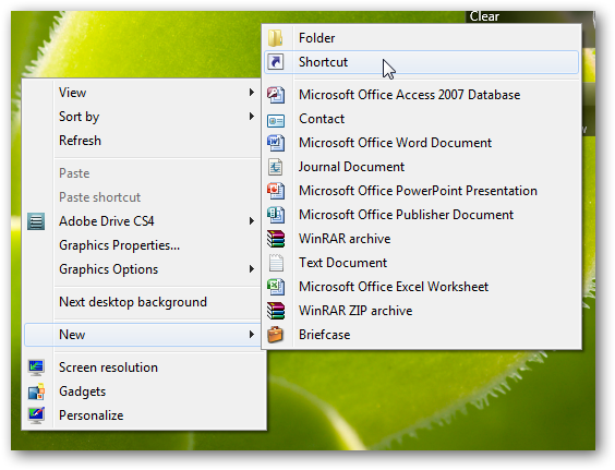 Create Shortcut Icon Windows 7