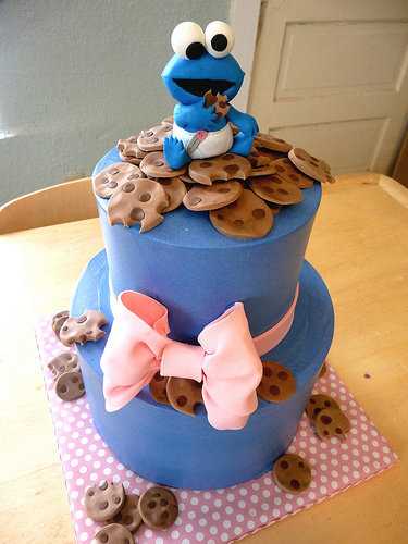 Cute Baby Cookie Monster Cake
