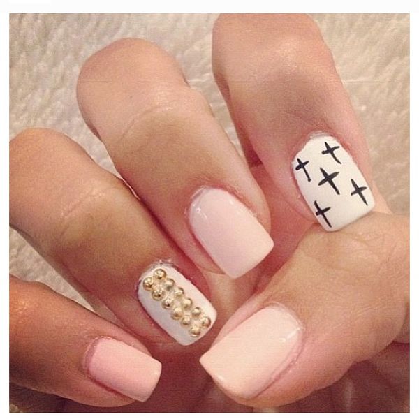 Cute Nail Designs with Cross