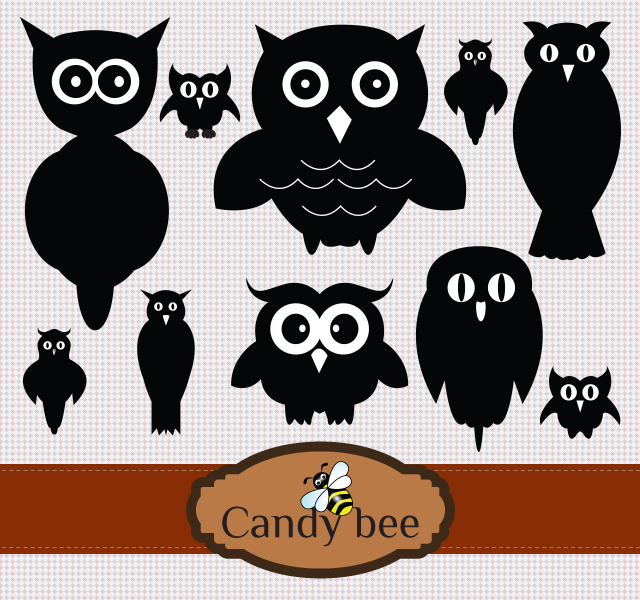 Cute Owl Silhouette Clip Art