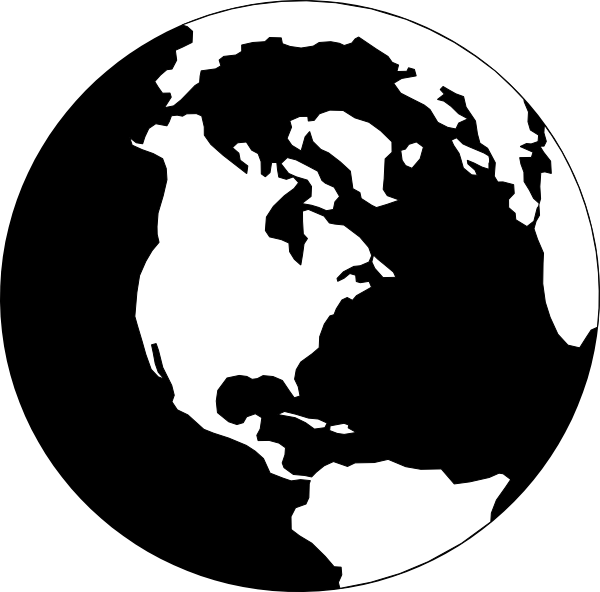 Earth Clip Art Black and White