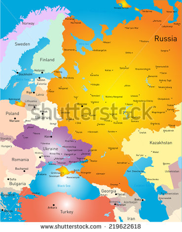 Eastern Europe Map Color