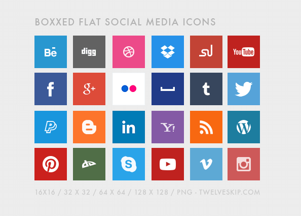 Facebook Social Media Icons Flat