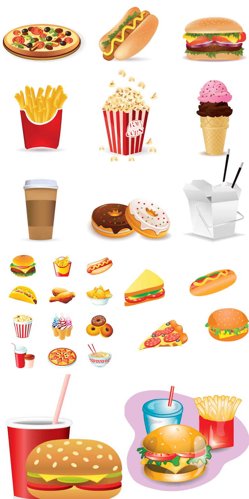 Fast Food Vector Icons