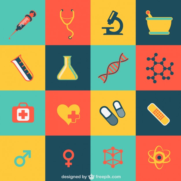 Flat Medical Icons Vector Free