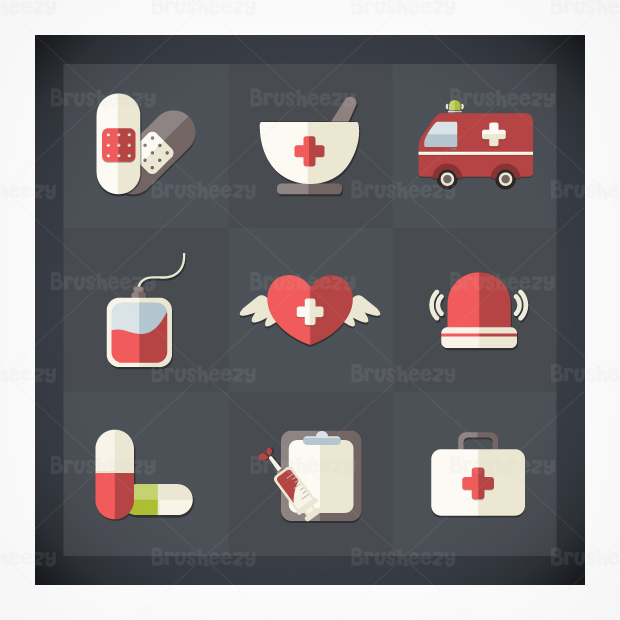 Flat Medical Icons Vector Free