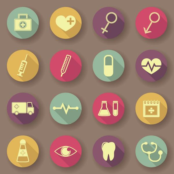 Flat Medical Icons Vector Free